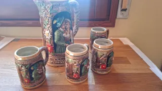 Jarras Alemanas Oktoberfest Escena Pueblo