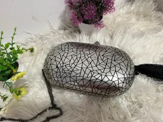 Bolso Olga Berg Plata y Negro