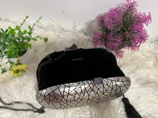 Bolso Olga Berg Plata y Negro