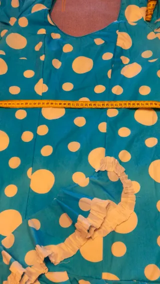 Traje Flamenca Turquesa Lunares Blancos