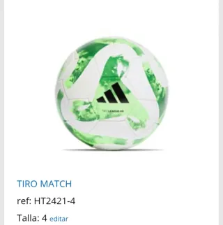 Pelota NUEVA Adidas Tiro Match. Talla 4