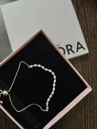 Pulsera Pandora Plata y Circonitas Rosas