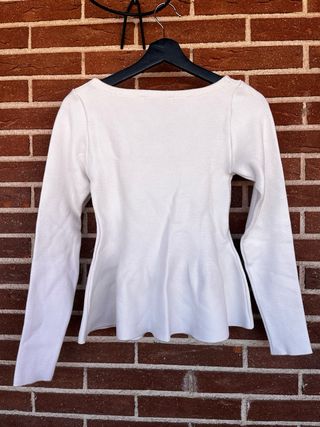 Jersey peplum manga larga Zara