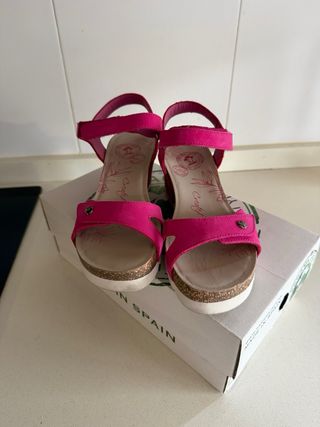 Sandalias Panama Jack rosas y beige