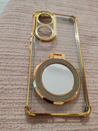 Funda Honor 90 Transparente con Aro Dorado Nueva