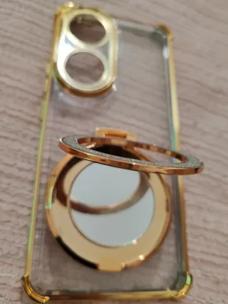 Funda Honor 90 Transparente con Aro Dorado Nueva