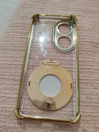 Funda Honor 90 Transparente con Aro Dorado Nueva