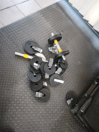 Mancuernas con discos diferentes pesos