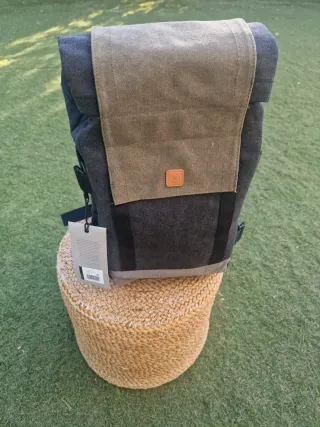 Mochila Ucon Negra y Verde Militar lona extras cal