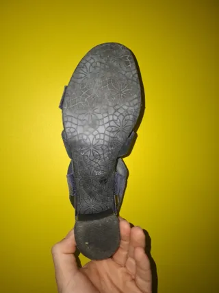 Sandalias Mujer Azul y Plateado