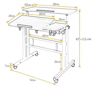 Escritorio Móvil Ajustable Negro
