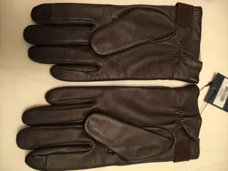 Guantes Hackett Piel Cordero Marrón Forro cachemir