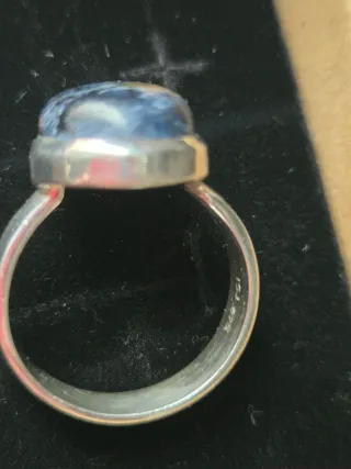 Anillo Plata Ley Pietersite Azul Multicolor