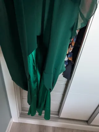 Vestido largo fiesta verde botella