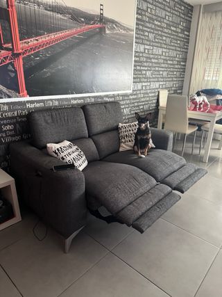Sofá 2 plazas gris eléctrico