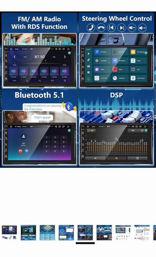 Radio Coche pantalla tactil Carplay 2 din