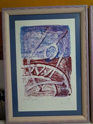 2 cuadros abstractos de golovi 45x63