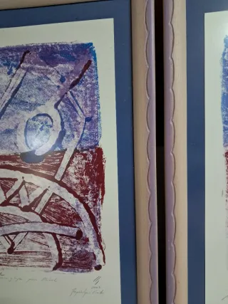 2 cuadros abstractos de golovi 45x63