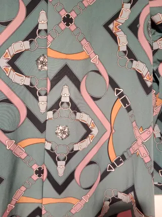 Vestido Camisero Estampado con tonos azulados