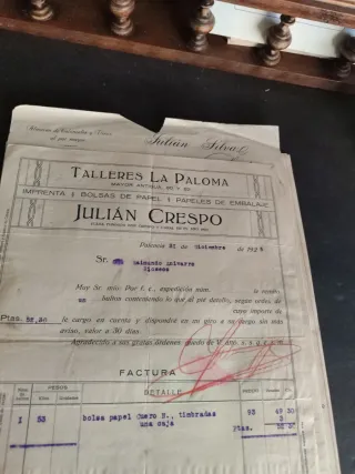 Lote papeles facturas antiguas