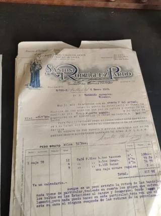 Lote papeles facturas antiguas