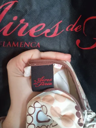 Traje Flamenca Albero y Celeste detalles en Marrón
