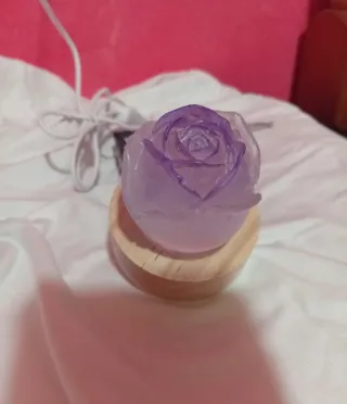 Lámpara artesanal rosa morada
