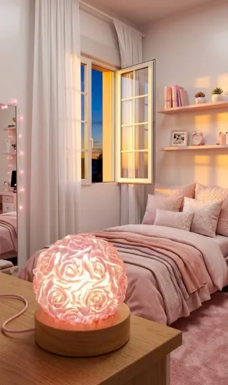 Lámpara de resina con diseño de flores