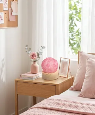 Lámpara de resina con diseño de flores