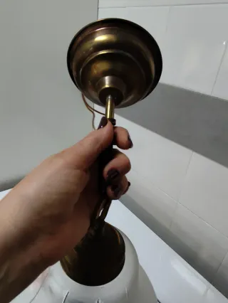 Lámpara colgante antigua cristal y metal