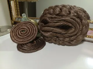 Moños de Fallera Marrones.Pelo Natural