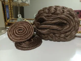 Moños de Fallera Marrones.Pelo Natural