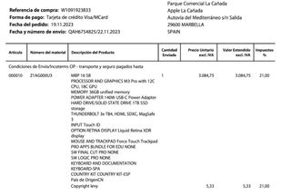 MacBook Pro 16 Negro - 36 GB - 1TB SSD