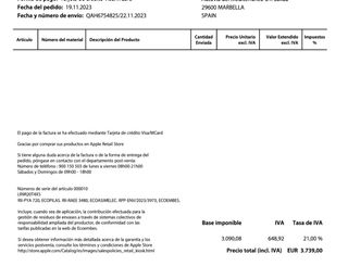 MacBook Pro 16 Negro - 36 GB - 1TB SSD