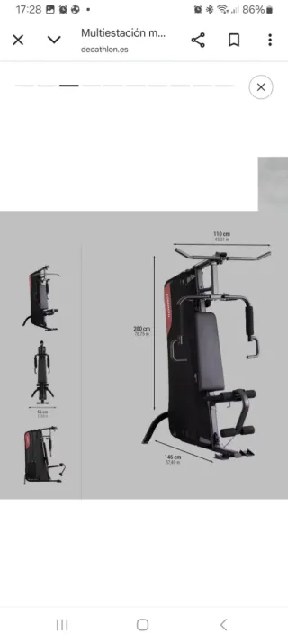 Multiestación de gimnasio con pesas