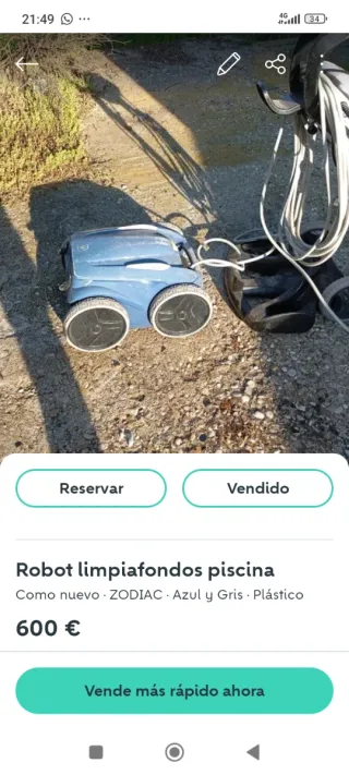 Robot limpiafondos ZODIAC piscina