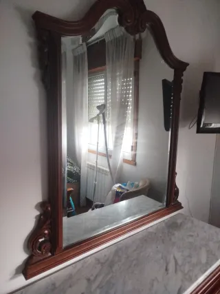 Espejo de cómoda madera