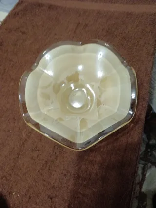 Centrotavola vetro ondulato ambra