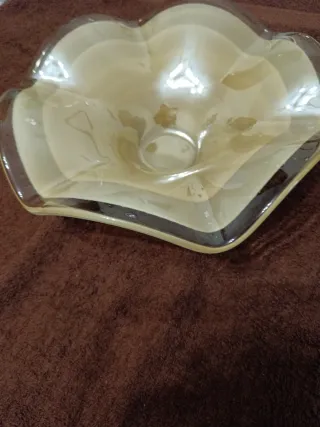 Centrotavola vetro ondulato ambra