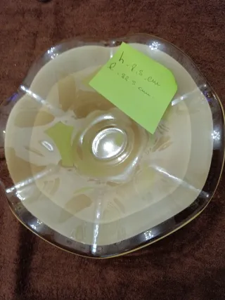 Centrotavola vetro ondulato ambra