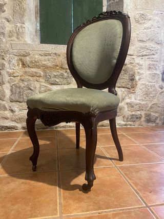Silla Barroca Luis XVI Caoba Tapizada