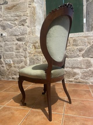 Silla Barroca Luis XVI Caoba Tapizada