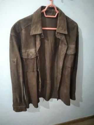 Chaqueta de ante hombre marrón