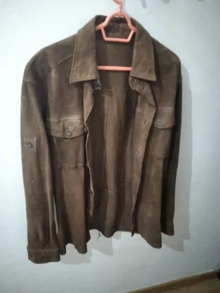 Chaqueta de ante hombre marrón