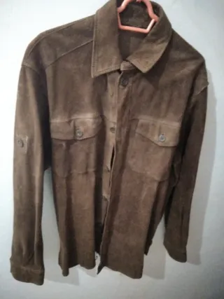 Chaqueta de ante hombre marrón