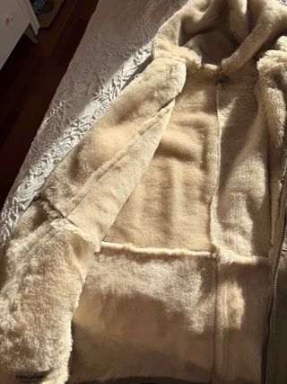 Chaqueta Piel Cordero Beige Talla 44.