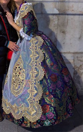 Vestido de Fallera T38-40 Morado y Dorado