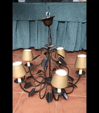 Lámpara de techo rústica hierro forjado