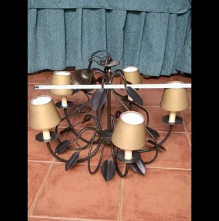 Lámpara de techo rústica hierro forjado