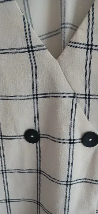 Blusa Cuadros blanca y azul Talla L